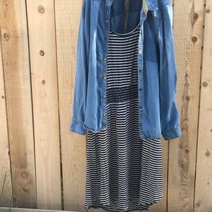 Lucky Brand Navy Stripped Dress XL